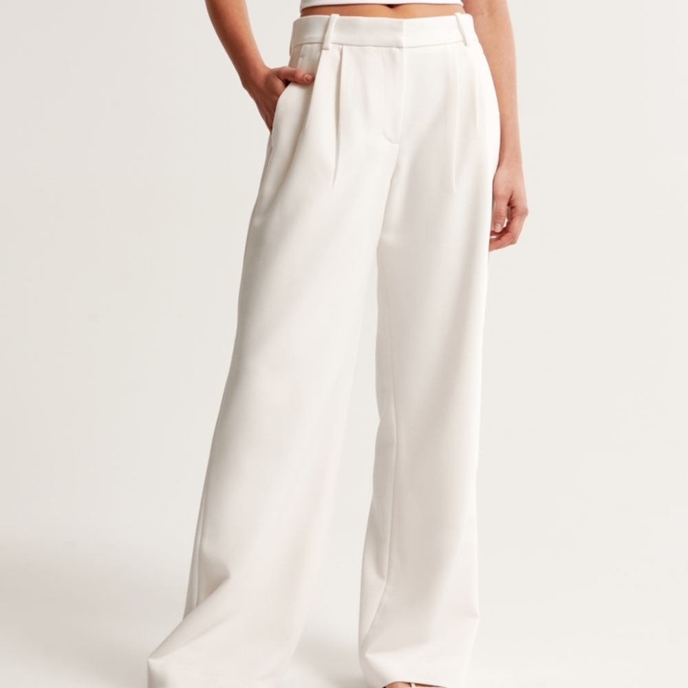 Elegant White Women's Wide-Leg Pants